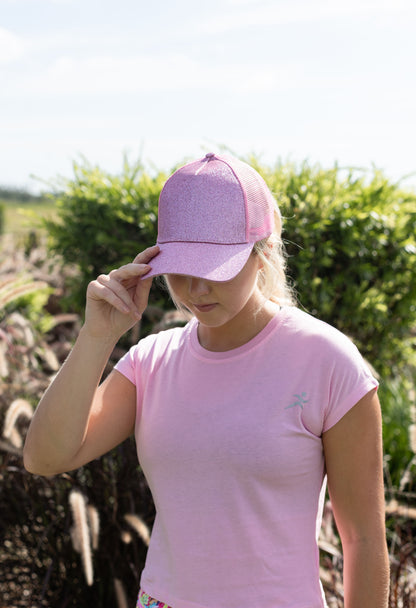 Holli Cap Sleeve Tee. Available in White, Navy, Black, Seafoam and Pink