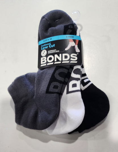 Bonds Men's 3 Pack Socks - The CUSHIONED LOW CUT.