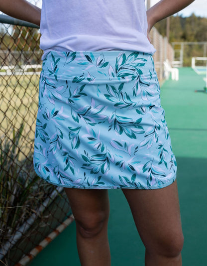 Gmaxx Mint floral print, Skort, pickleball,;tennis, golf , Length Mid Thigh, Skort with pockets, suit tennis dress, tennis skirt pickleball, golf skort, Golf skirt