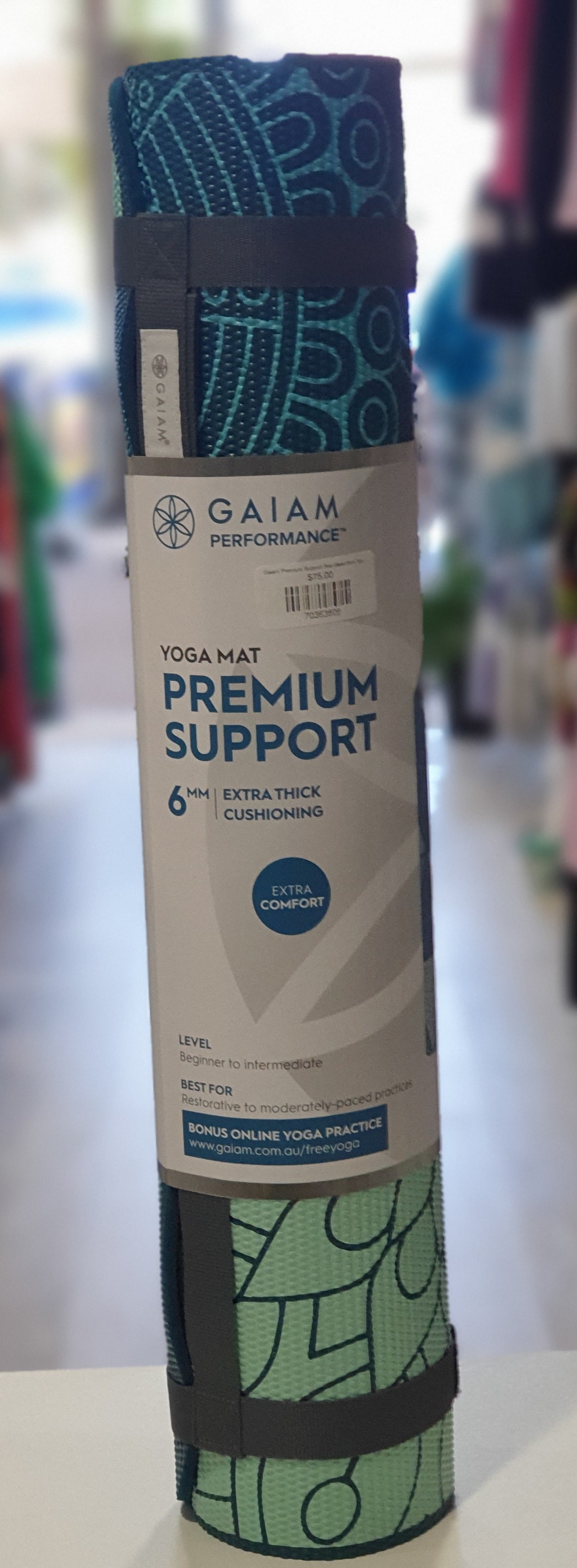 Gaiam Premium Support Sea Glass 6mm Yoga Mat