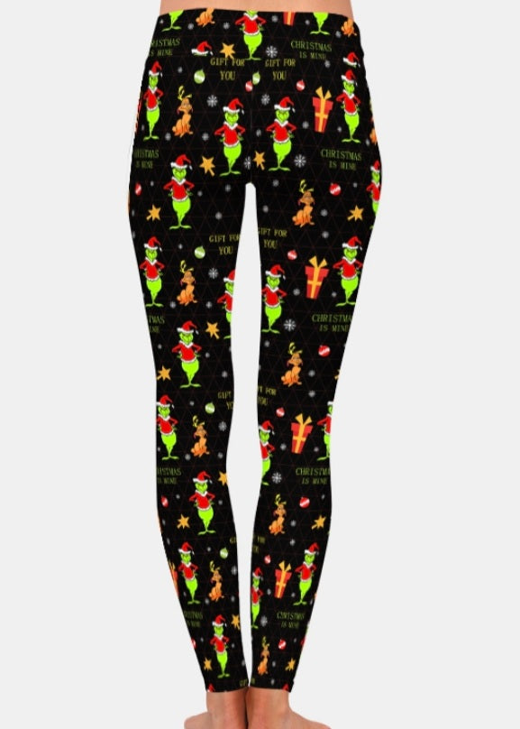 Merry Whatever! - Christmas Grinch  Leggings for Sale by SmokeyxDesigns