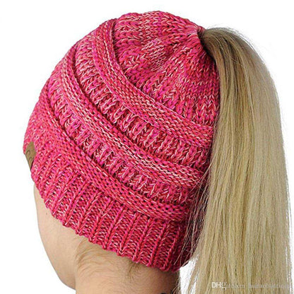 Pony Tail Beanies.. Assorted Colours.